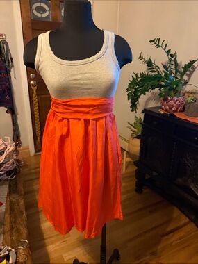 Anthropologie One September Sleeveless Orange Skirt Tank Dress